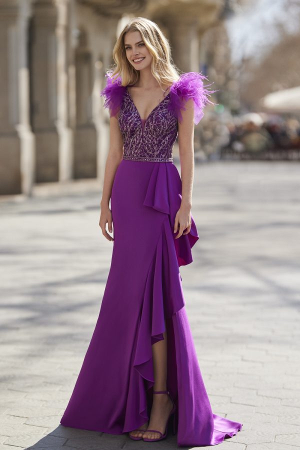 Vestido fashion morado fiesta