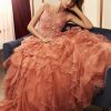 Vestido de fiesta Marfil largo de corte princesa de la nueva temporada con referencia 4J2F3