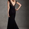 Vestido Morilee largo de corte trompeta en blonda con referencia 696