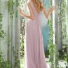 Vestido Morilee largo en gasa, falda de corte princesa con referencia 21621