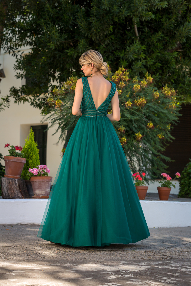 Vestido de fiesta X&M largo de corte princesa en organza y pedrería de la nueva temporada 2022 con referencia 51006
